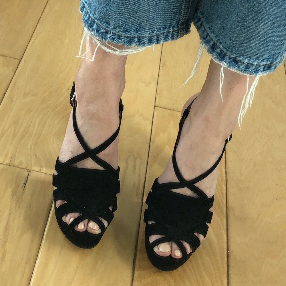 Zara black suede heels size 39